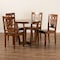 Baxton Studio Salida Modern and Contemporary Transitional Walnut Brown Finished Wood 5-Piece Dining Set 178-11383-10897-Zoro - alternate 4